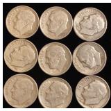 (9) Roosevelt Silver Dimes