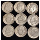 (9) Roosevelt Silver Dimes