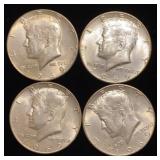 (4) Kennedy Silver Half Dollars 40%