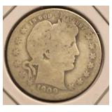 1909-D Barber Silver Quarter