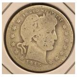 1915-D Barber Silver Quarter