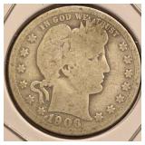 1906-D Barber Silver Quarter
