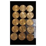 (15) Sacagawea Golden Dollar Coins