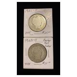 (2) Barber Half Dollar coins