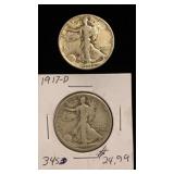 (2) Walking Liberty Half Dollar coins