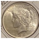 1923 Silver Peace Dollar coin