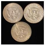 (3) Kennedy Half Dollars 40% Silver