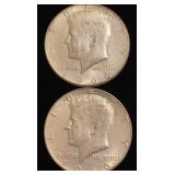 (2) Kennedy Half Dollars 40% Silver