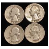 (4) Washington Silver Quarters