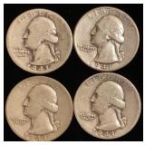 (4) Washington Silver Quarters