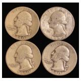 (4) Washington Silver Quarters