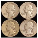 (4) Washington Silver Quarters