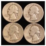 (4) Washington Silver Quarters