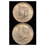 (2) Kennedy Half Dollars 40% Silver