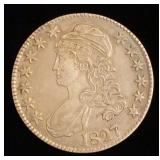 1827 Square Base 2 Capped Bust Half Dollar