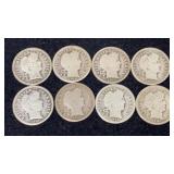(8) Barber Silver Dimes