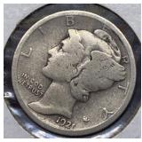 1921 Mercury Silver Dime (rare date)