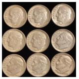 (9) Roosevelt Silver Dimes