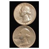 (2) Washington Silver Quarters