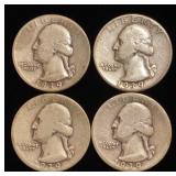 (4) Washington Silver Quarters