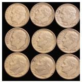 (9) Roosevelt Silver Dimes