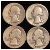(4) Washington Silver Quarters