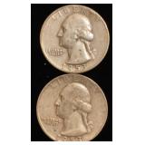 (2) Washington Silver Quarters