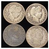 (4) Barber Silver Quarters