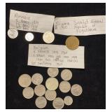 Romania, Belgium & Yugoslavia Coins