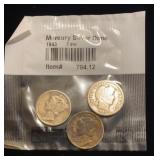 Barber and Mercury Dimes