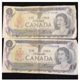 1973 Canadian Dollar Bills