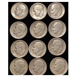 (12) Roosevelt Silver Dimes
