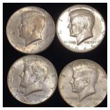 (4) Kennedy Silver Half Dollars 40%