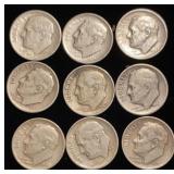 (9) Roosevelt Silver Dimes