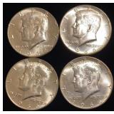 (4) Kennedy Silver Half Dollars 40%