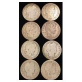 (8) Barber Silver Quarters