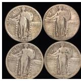 (4) Standing Liberty Silver Quarters