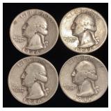 (4) Washington Silver Quarters