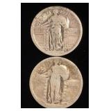 (2) Standing Liberty Silver Quarters