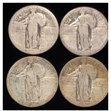 (4) Standing Liberty Silver Quarters