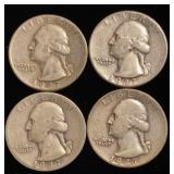 (4) Washington Silver Quarters