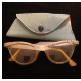 Vintage Cats-eye jeweled glasses in original case