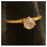 14K yellow gold diamond solitaire