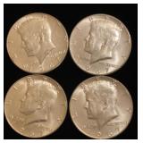 (4) Kennedy Silver Half Dollars 40%