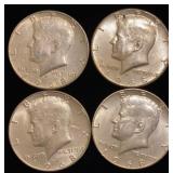 (4) Kennedy Silver Half Dollars 40%