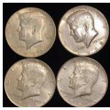 (4) Kennedy Silver Half Dollars 40%