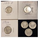 (6) Mercury Silver Dimes