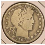 1907-D Barber Half Dollar