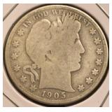 1905-S Barber Half Dollar