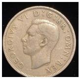 1947 Great Britain Florin 2 Shilling Silver Coin